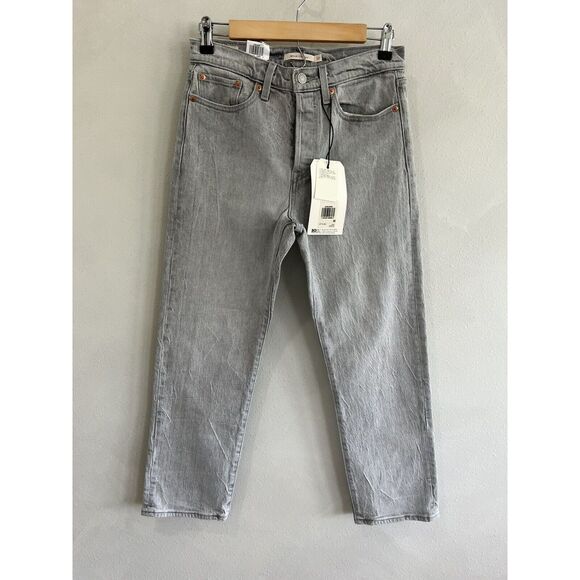 $98 Levis Jeans Womens 27 X 26 Gray Wedgie Straight High Rise Button Fly Denim - Picture 1 of 5